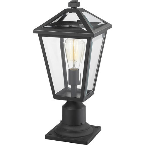 Talbot 1 Light 18.5 inch Black Outdoor Pier Mounted Fixture in Clear Beveled Glass