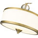 Cosmopolitan 3 Light 15.75 inch Heritage Brass Semi Flush Mount Ceiling Light