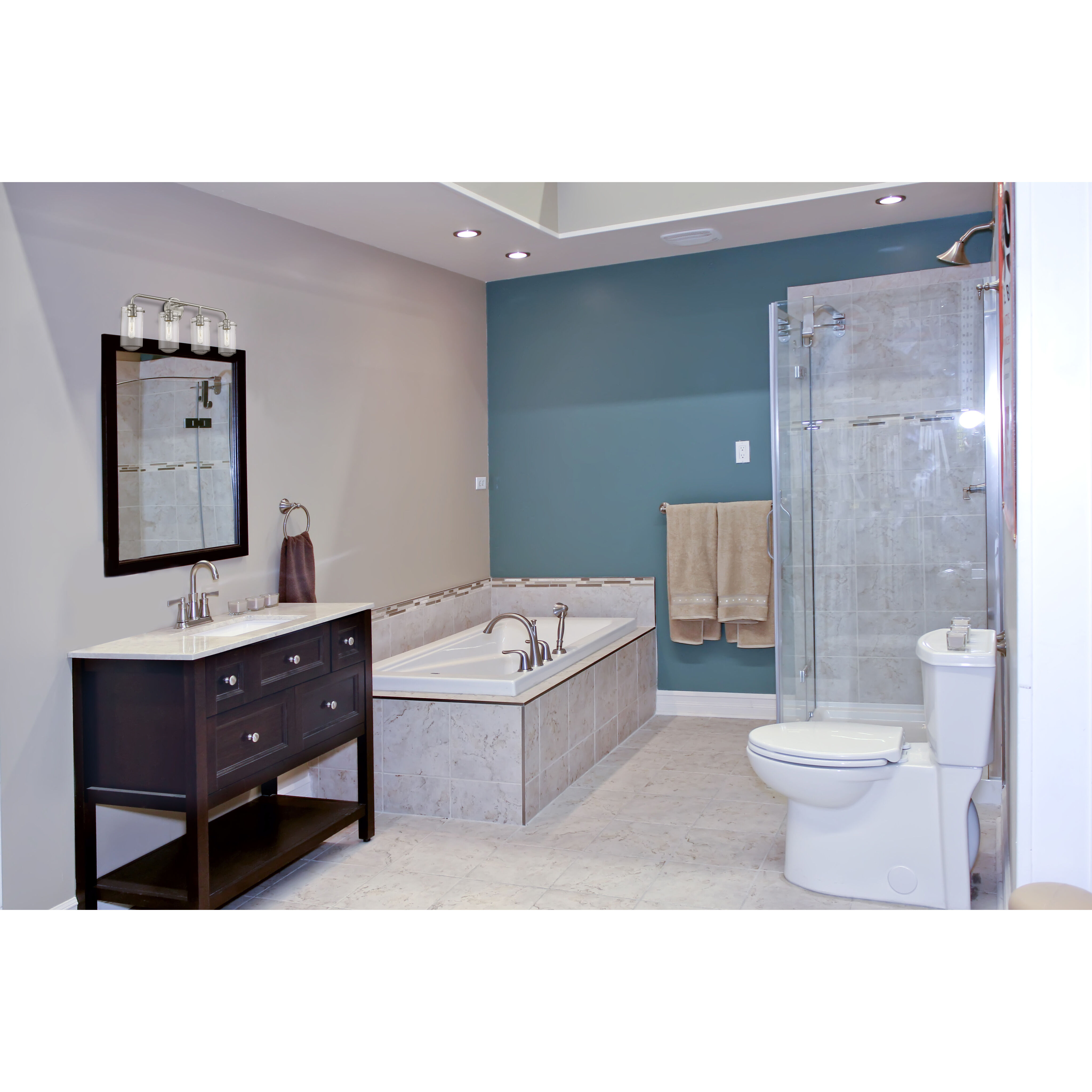 Delaney 4 Light 30 inch Brushed Nickel Vanity Wall Light