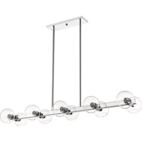 Marquee 10 Light 54 inch Chrome Linear Chandelier Ceiling Light