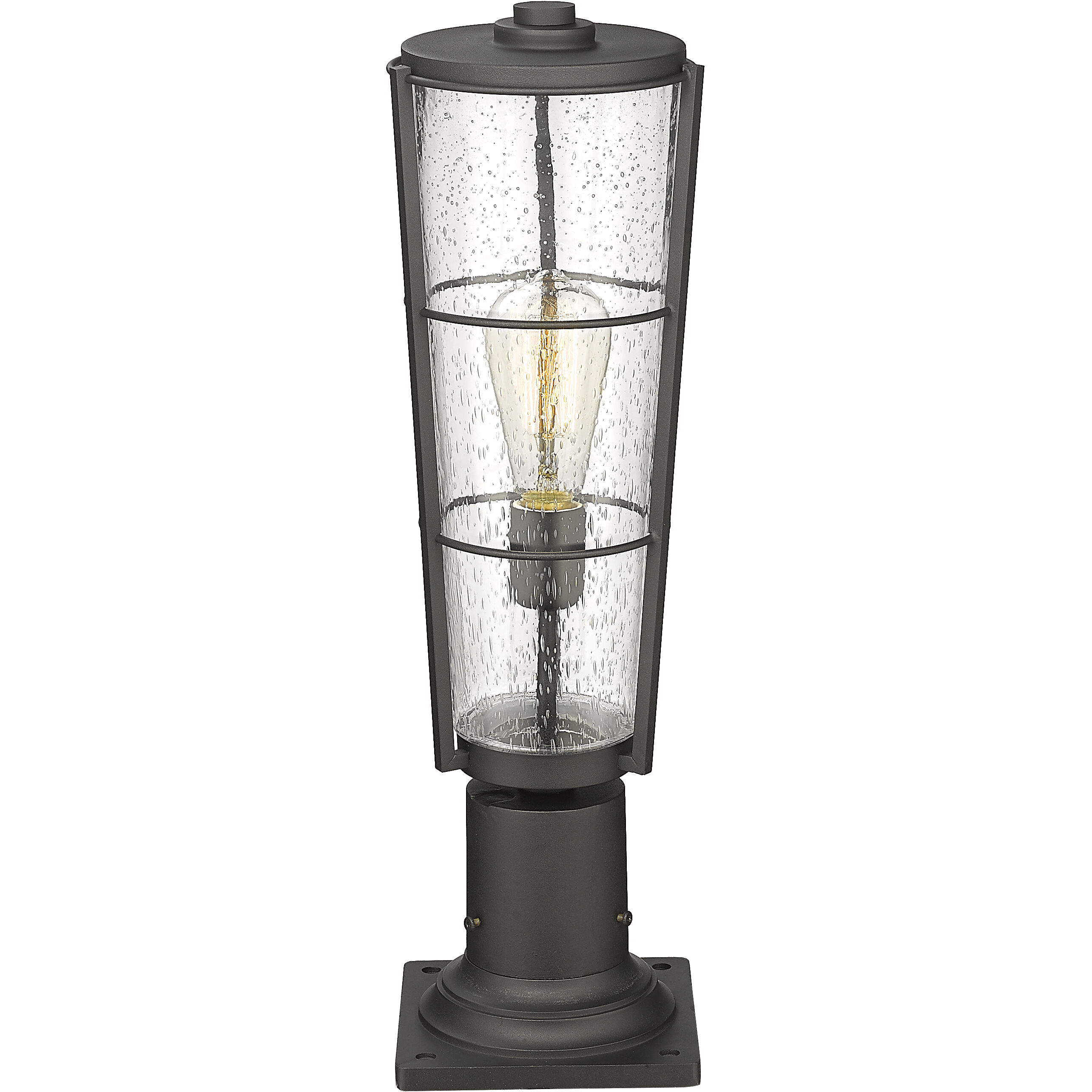 Helix 1 Light 21.25 inch Black Outdoor Pier Mounted Fixture