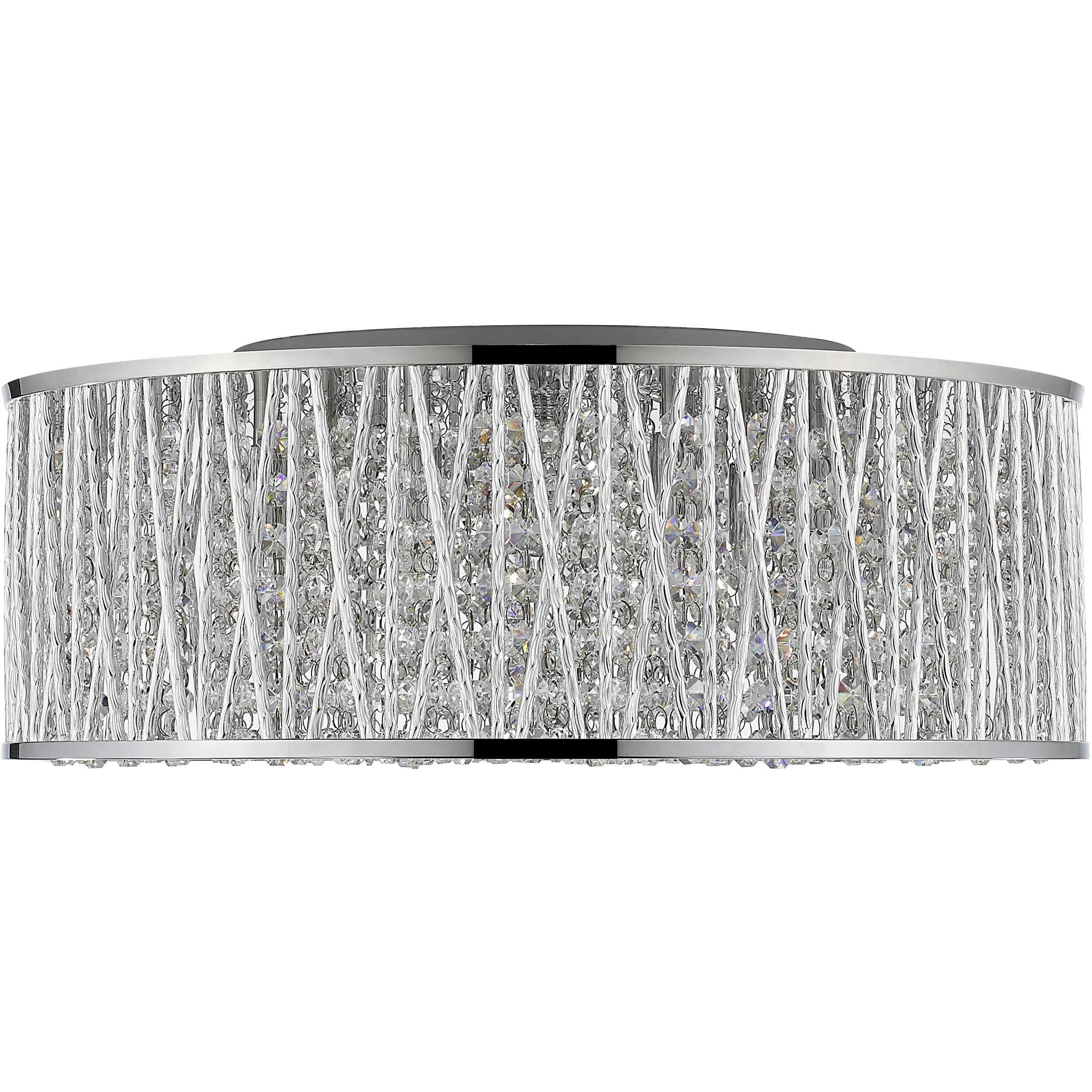 Terra 7 Light 19 inch Chrome Flush Mount Ceiling Light in 8.5