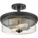 Bohin 2 Light 13 inch Matte Black Semi Flush Mount Ceiling Light