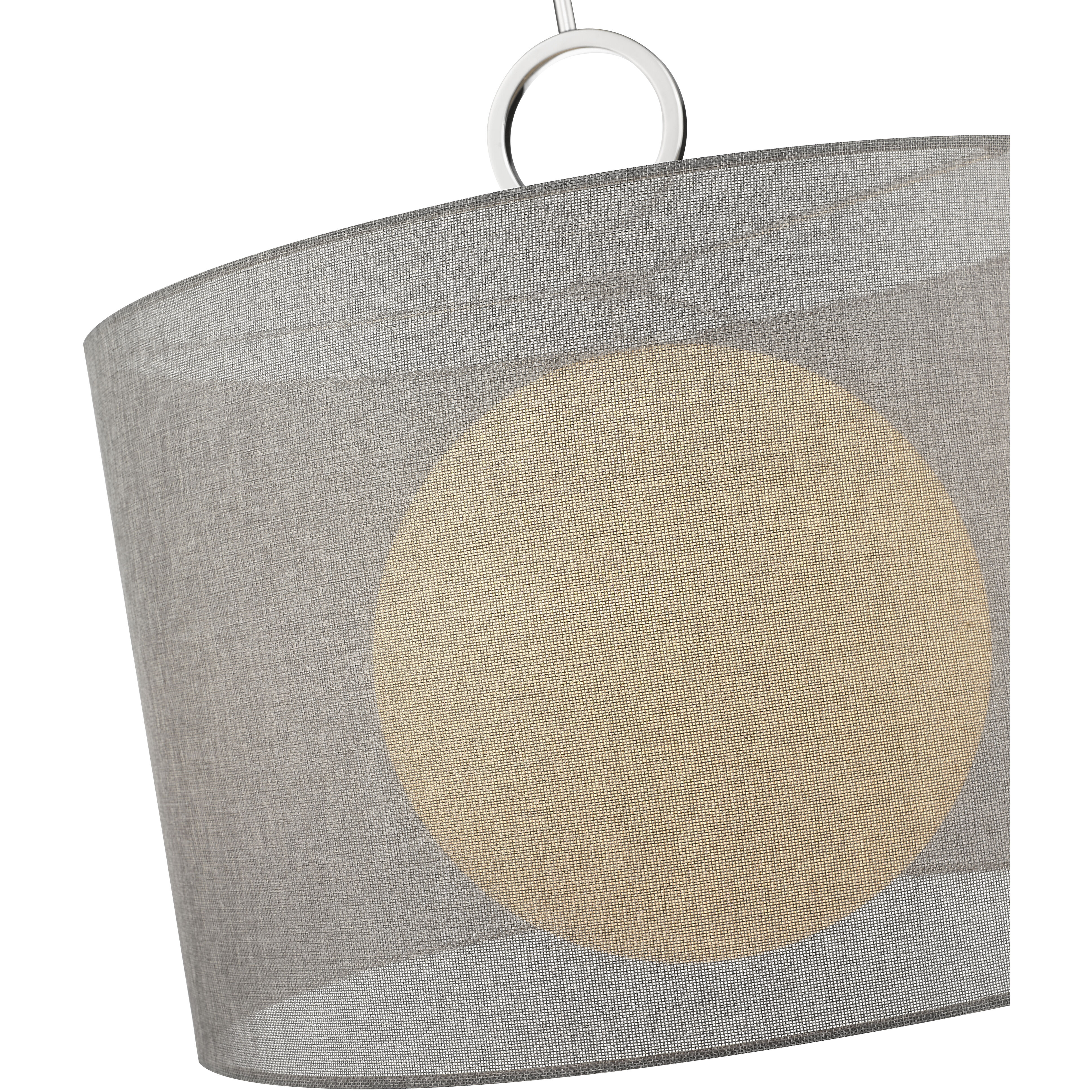 Arosia 1 Light 24 inch Chrome Pendant Ceiling Light in Gray Fabric