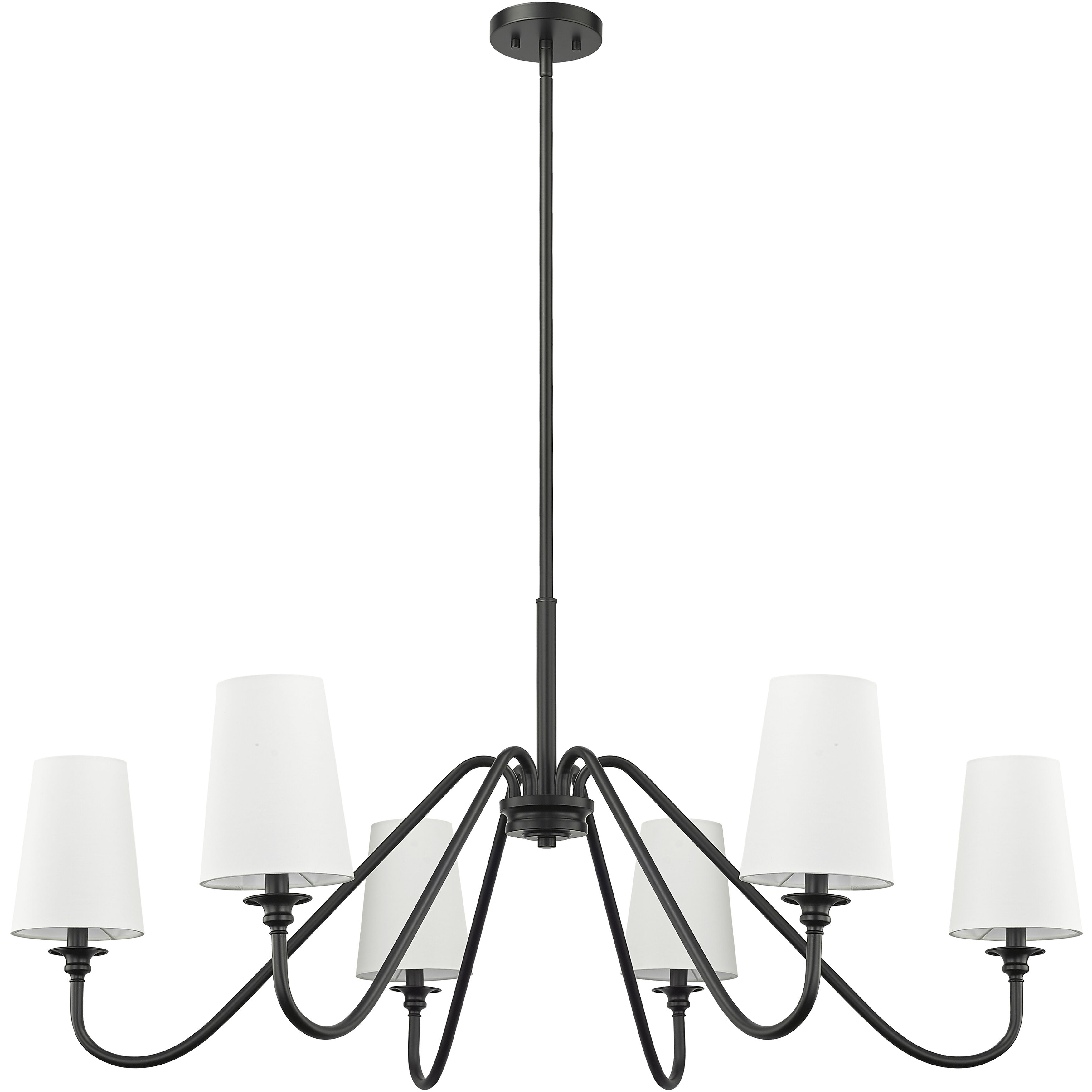 Gianna 6 Light 46.25 inch Matte Black Chandelier Ceiling Light