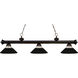 Riviera 3 Light 57 inch Bronze Billiard Ceiling Light in 14.05, Clear Ribbed and Matte Black Glass and Steel