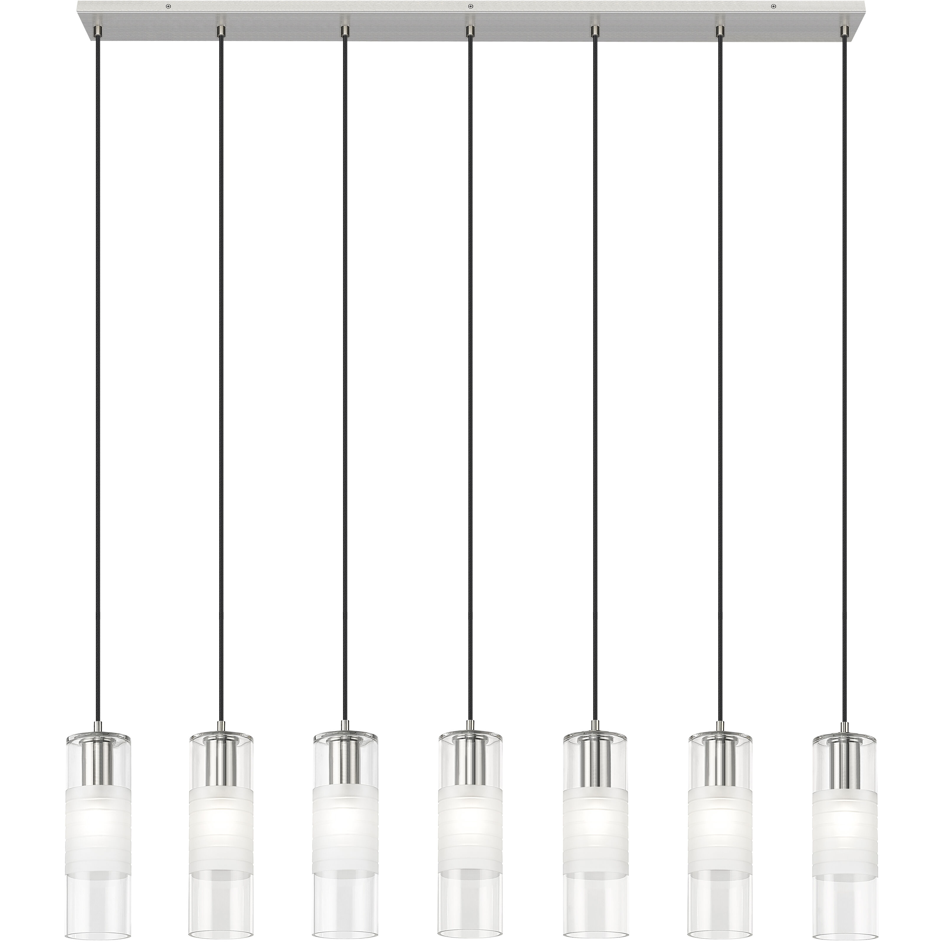 Alton 7 Light 54 inch Brushed Nickel Linear Chandelier Ceiling Light