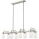 Delaney 8 Light 44 inch Brushed Nickel Linear Chandelier Ceiling Light