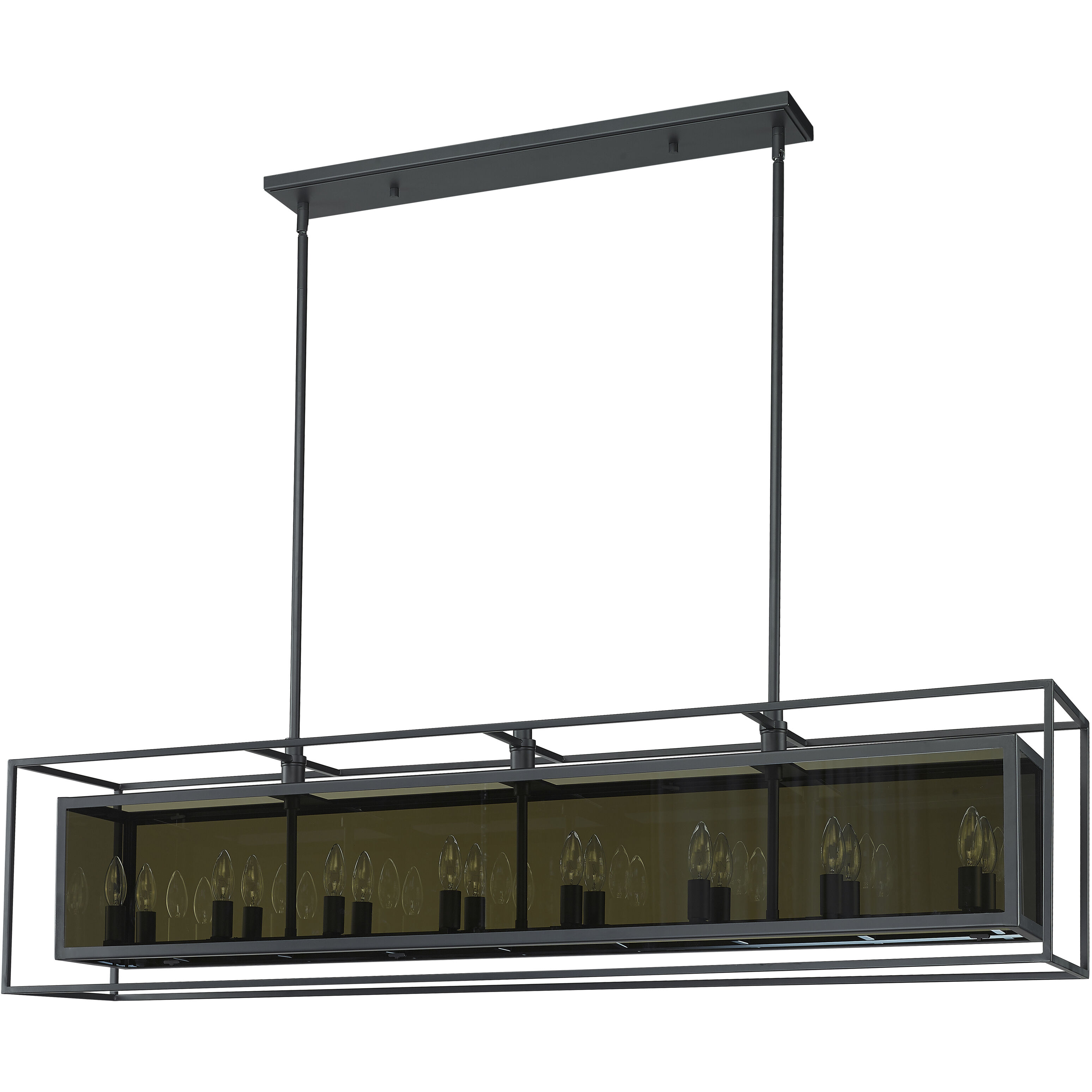 Infinity 16 Light 56 inch Misty Charcoal Linear Chandelier Ceiling Light