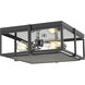 Halcyon 3 Light 15.75 inch Matte Black and Chrome Flush Mount Ceiling Light