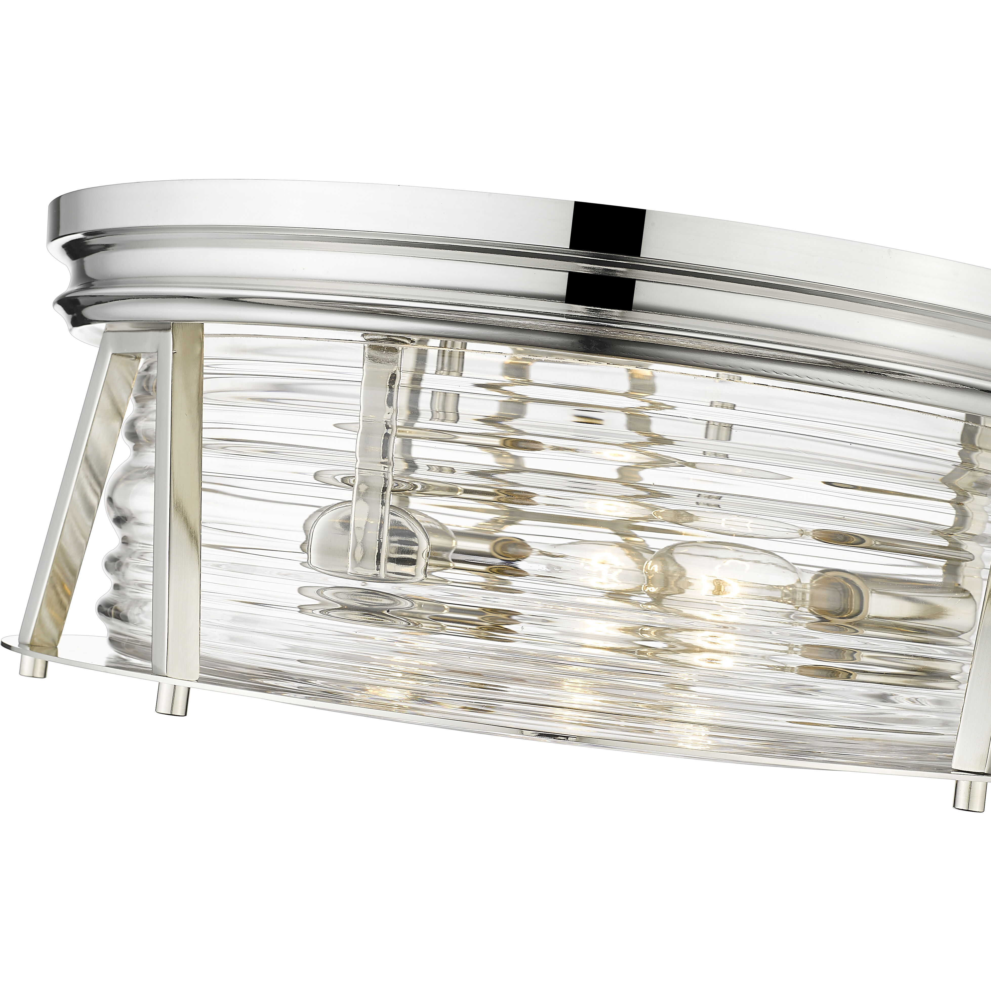 Cape Harbor 3 Light 16 inch Polished Nickel Flush Mount Ceiling Light