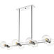 Marquee 8 Light 44 inch Chrome Linear Chandelier Ceiling Light