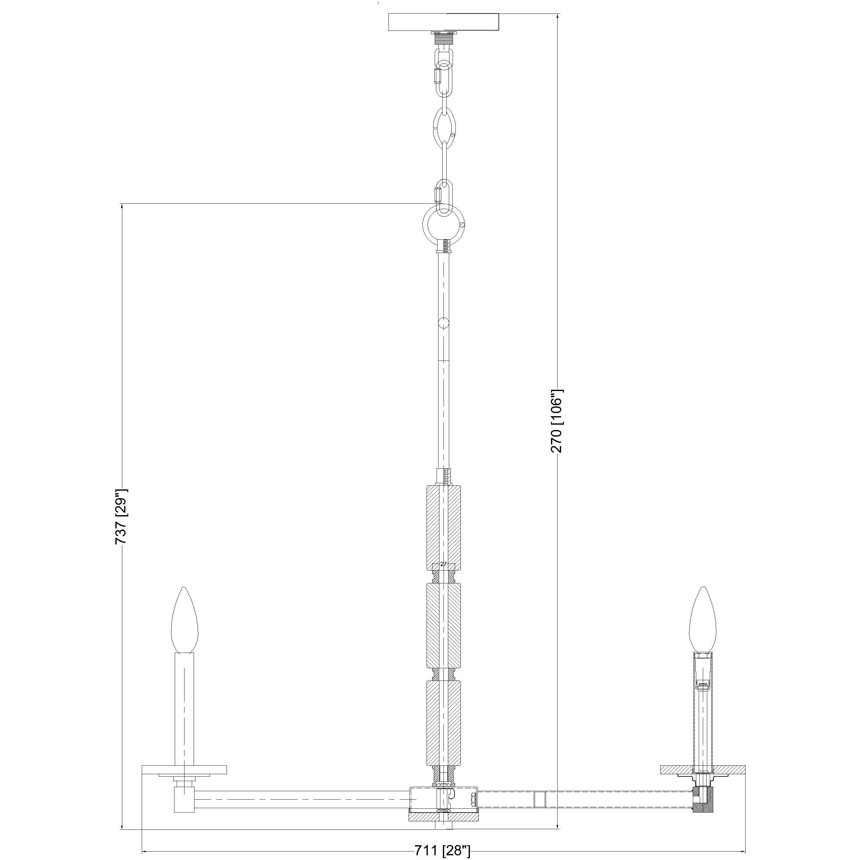 Kaden 6 Light 28 inch Matte Black Chandelier Ceiling Light