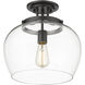 Joliet 1 Light 13 inch Matte Black Semi Flush Mount Ceiling Light