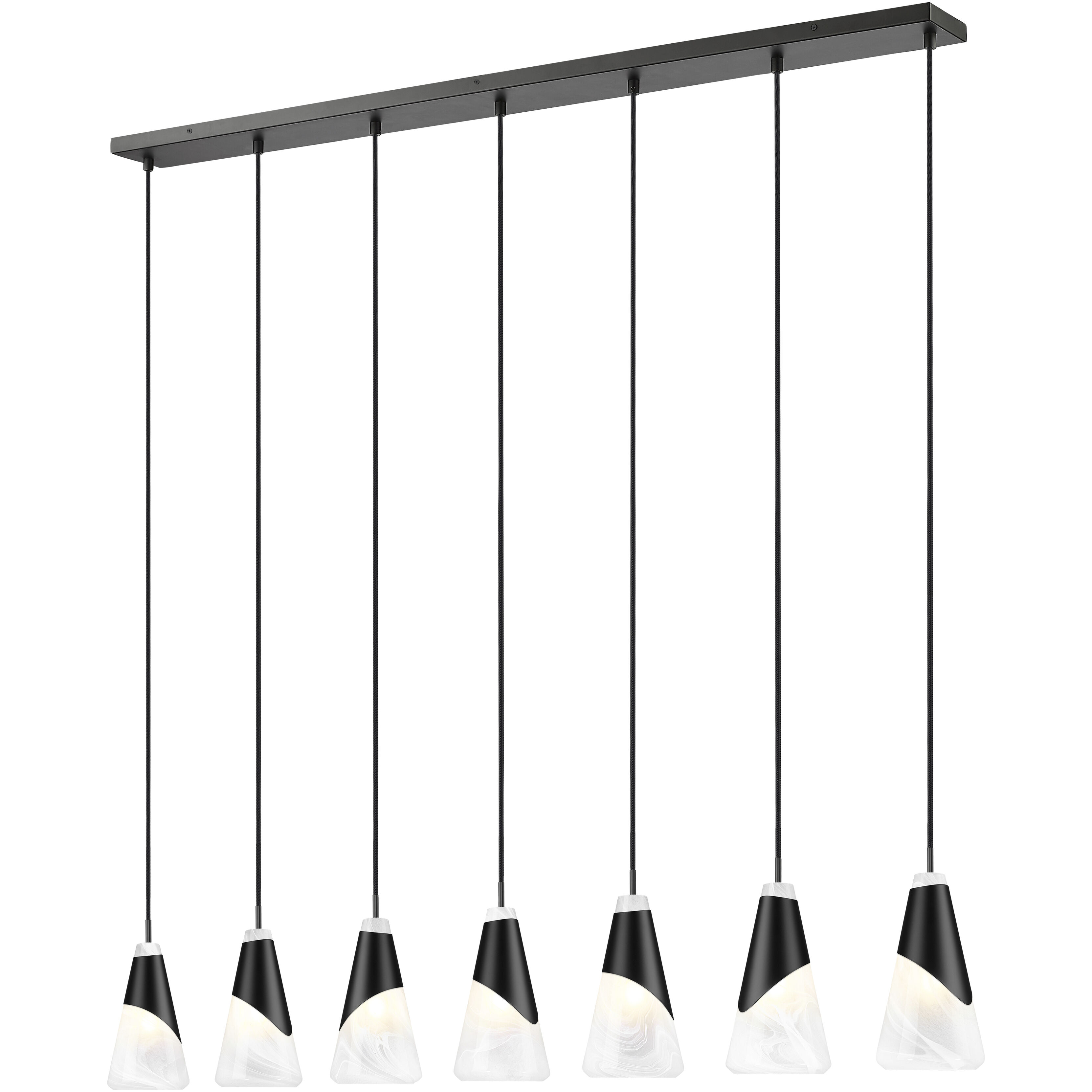 Aimie Linear Chandelier Ceiling Light in Matte Black