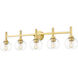 Sutton 5 Light 39.5 inch Brushed Gold Vanity Wall Light in Bronze Gold