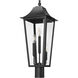 Gannon 3 Light 26.75 inch Black Outdoor Post Mounted Fixture in G9
