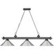 Cordon 3 Light 57.25 inch Bronze Plate Billiard Ceiling Light in Brushed Nickel Steel