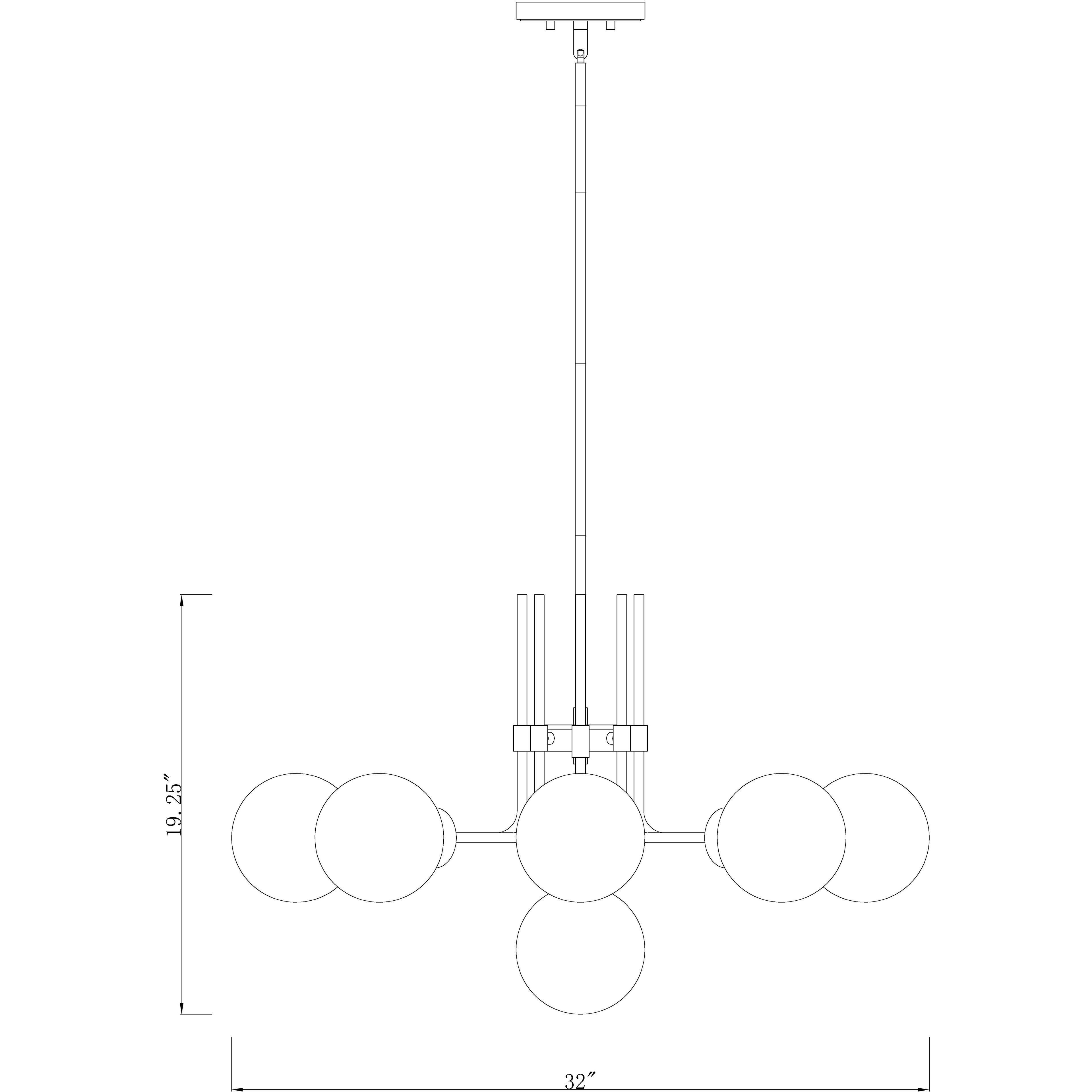 Parsons 9 Light 32 inch Matte Black and Brushed Nickel Chandelier Ceiling Light