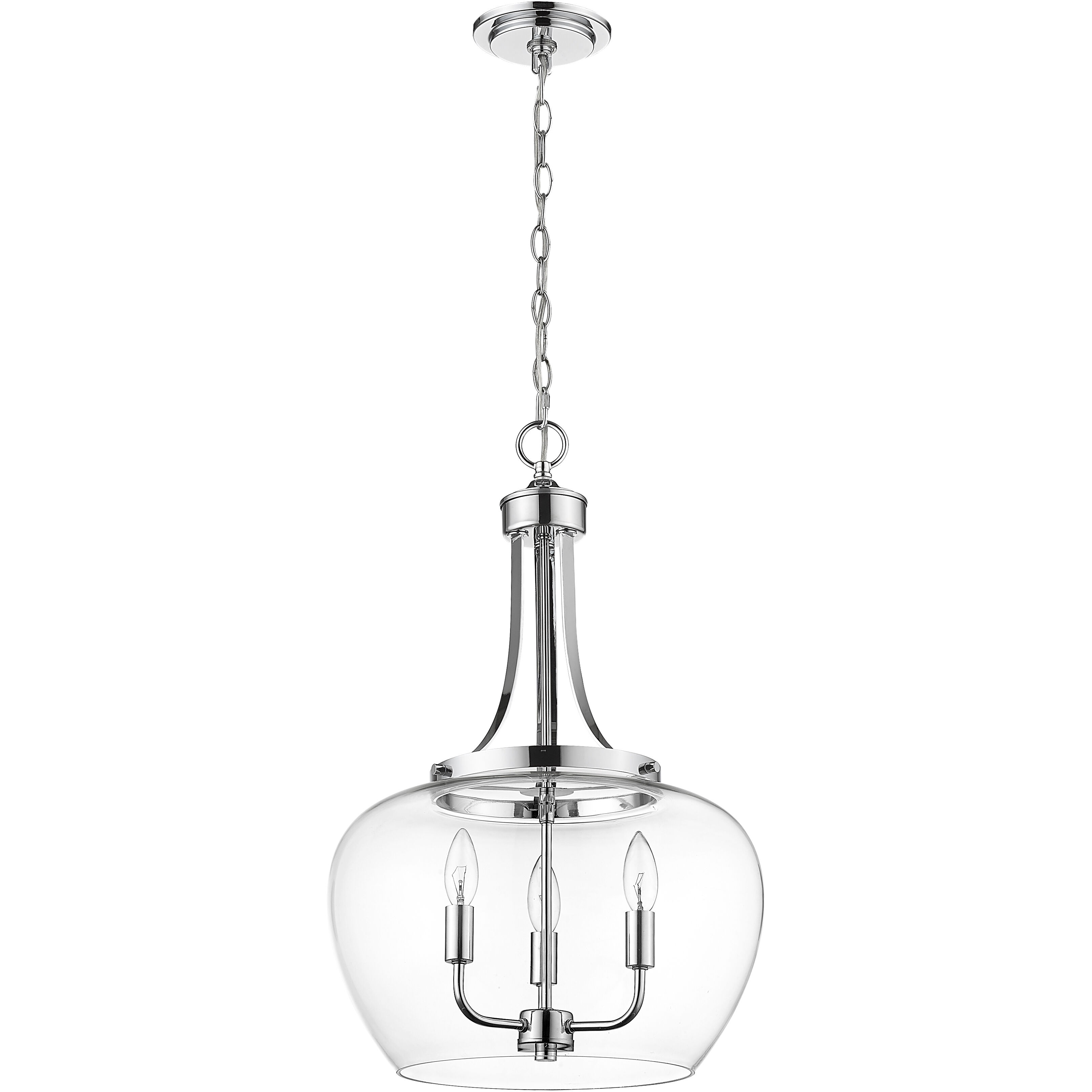 Joliet 3 Light 15.75 inch Chrome Pendant Ceiling Light