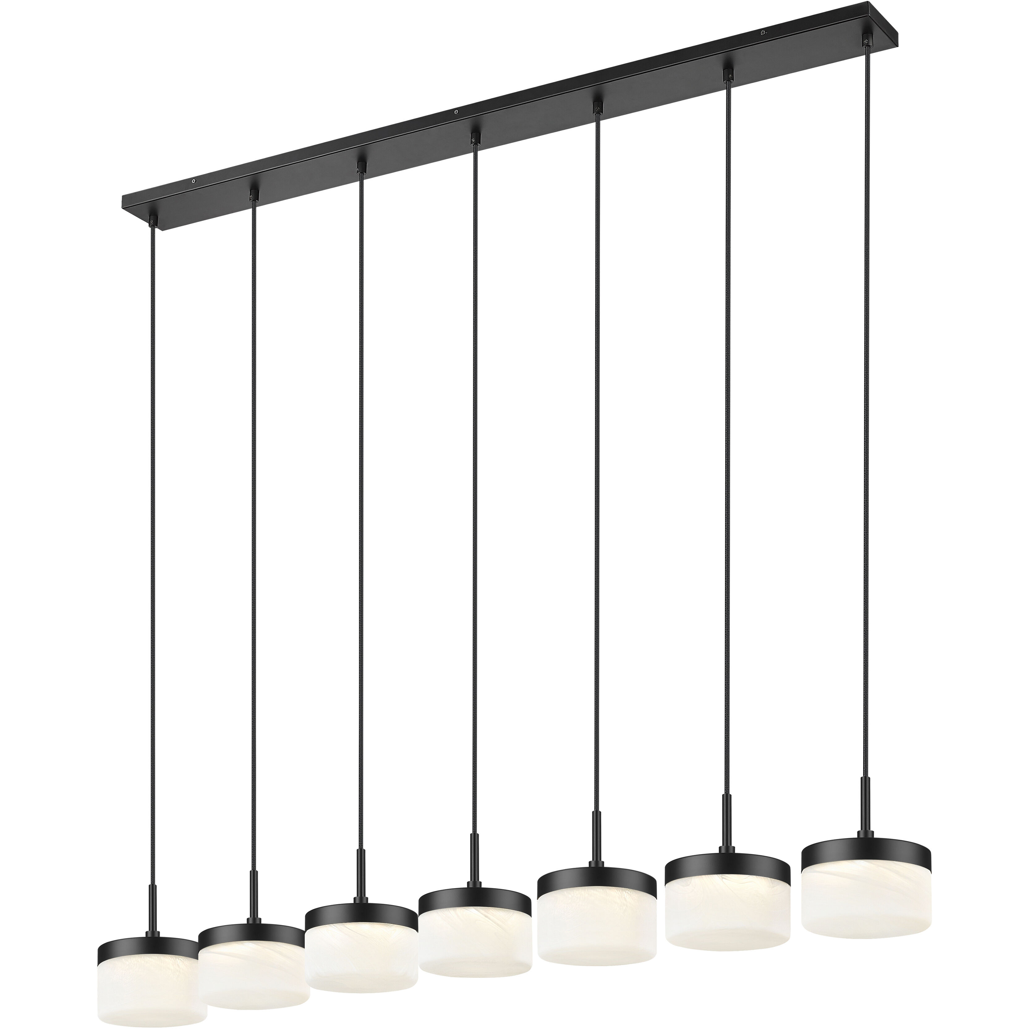 Renaud LED 58.75 inch Matte Black Linear Chandelier Ceiling Light