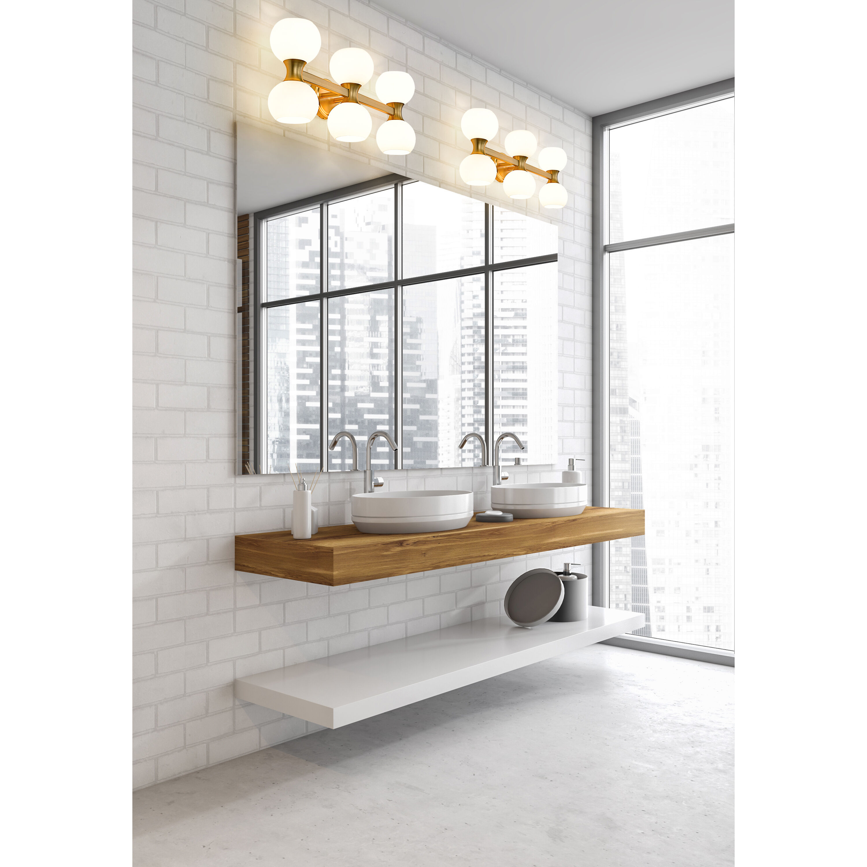 Artemis 6 Light 25 inch Modern Gold Vanity Wall Light