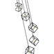 Vertical 5 Light 20.5 inch Matte Black and Brushed Nickel Chandelier Ceiling Light