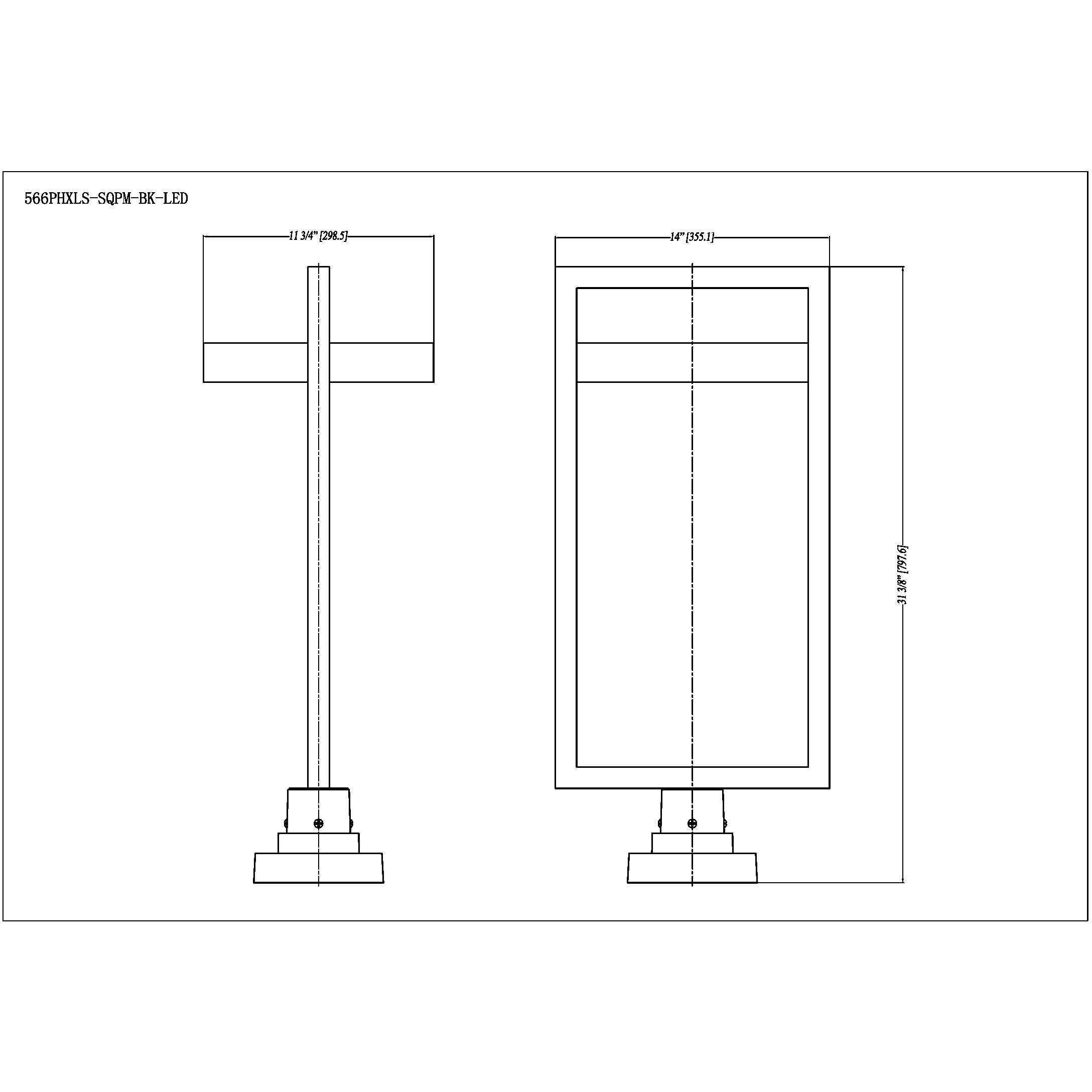 Luttrel LED 31.5 inch Black Outdoor Pier Mounted Fixture