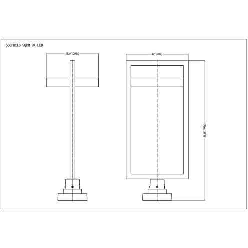 Luttrel LED 31.5 inch Black Outdoor Pier Mounted Fixture