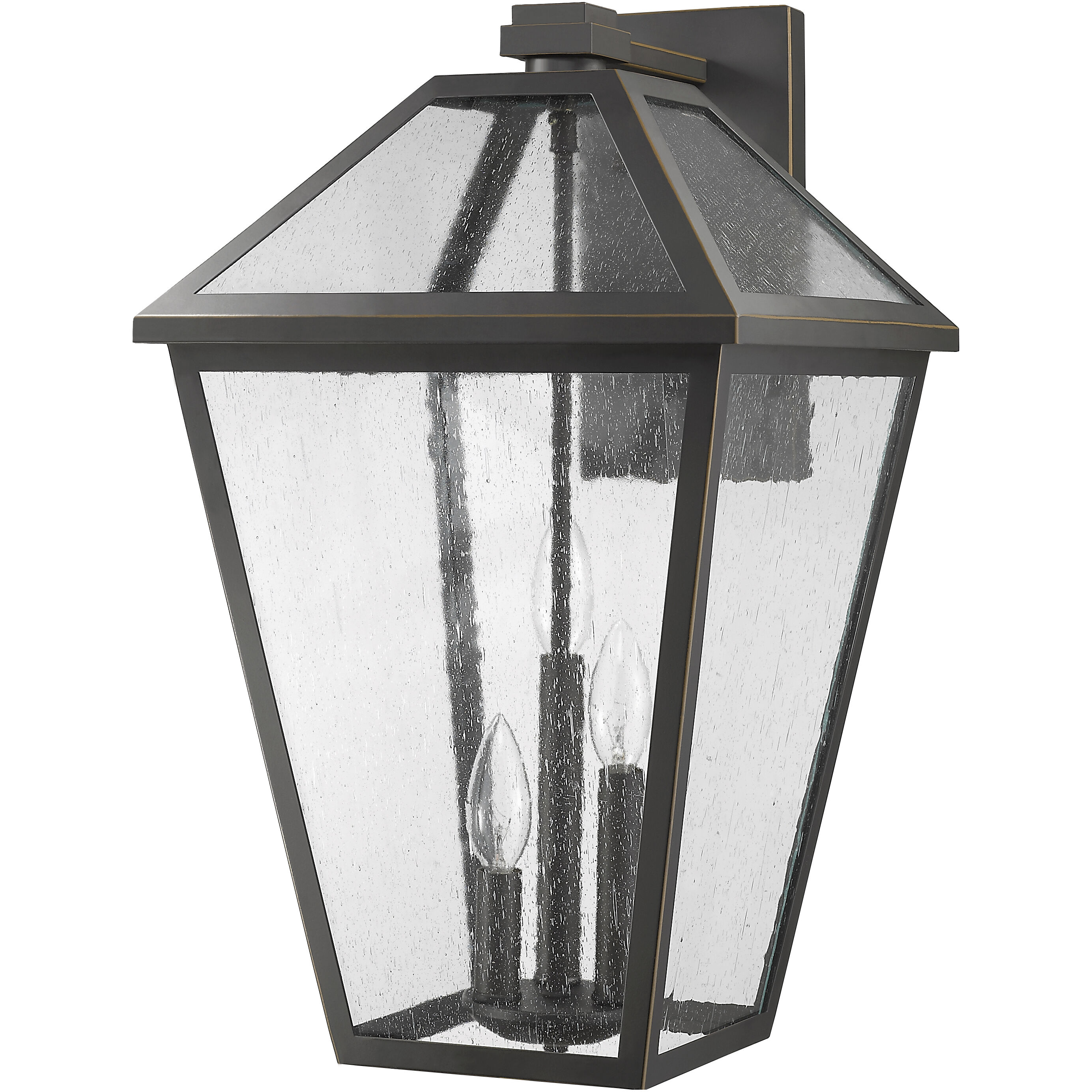 Talbot 3 Light 21.25 inch Oil Rubbed Bronze Outdoor Wall Light in Seedy Glass