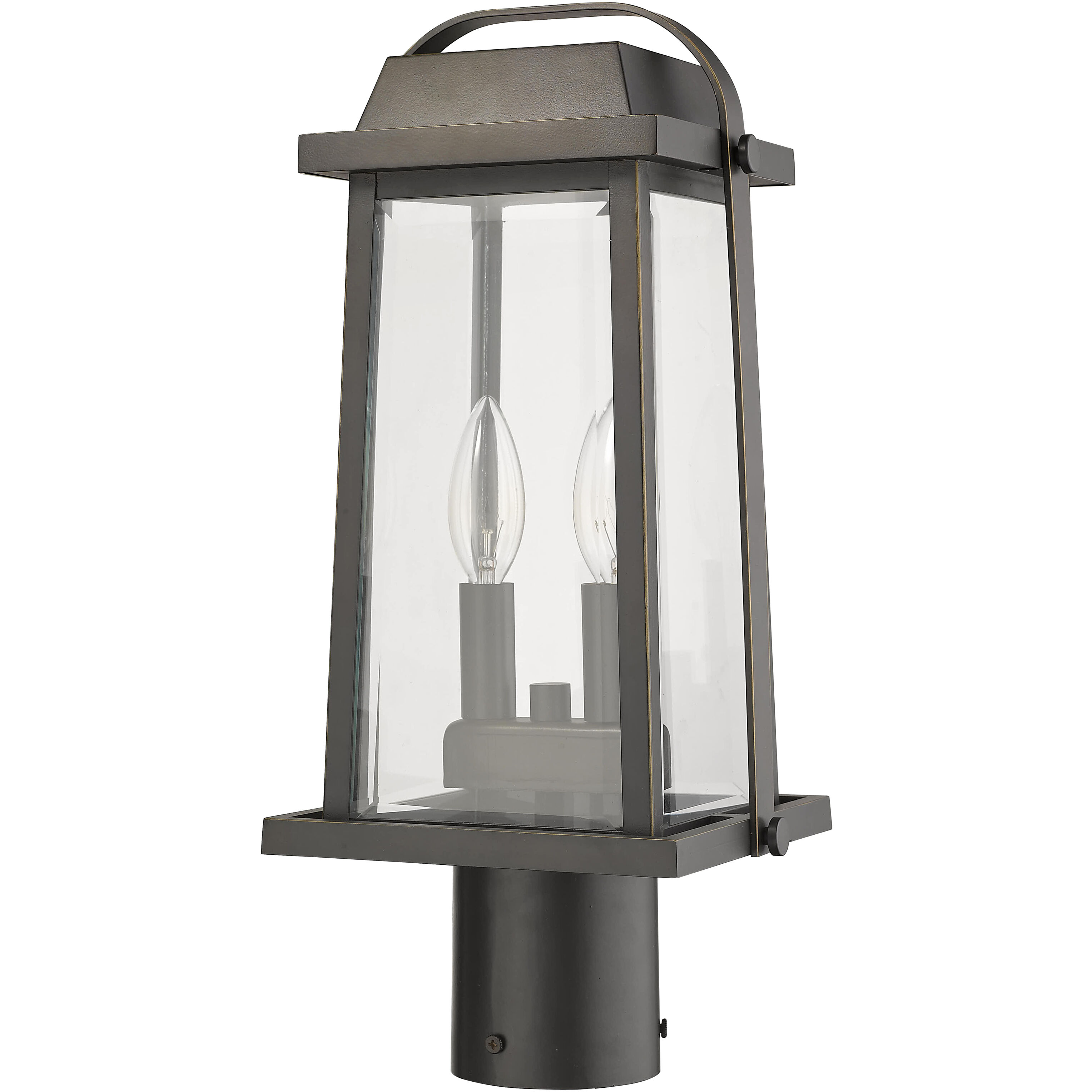 Millworks 2 Light 16.75 inch Oil Rubbed Bronze Outdoor Post Mount Fixture