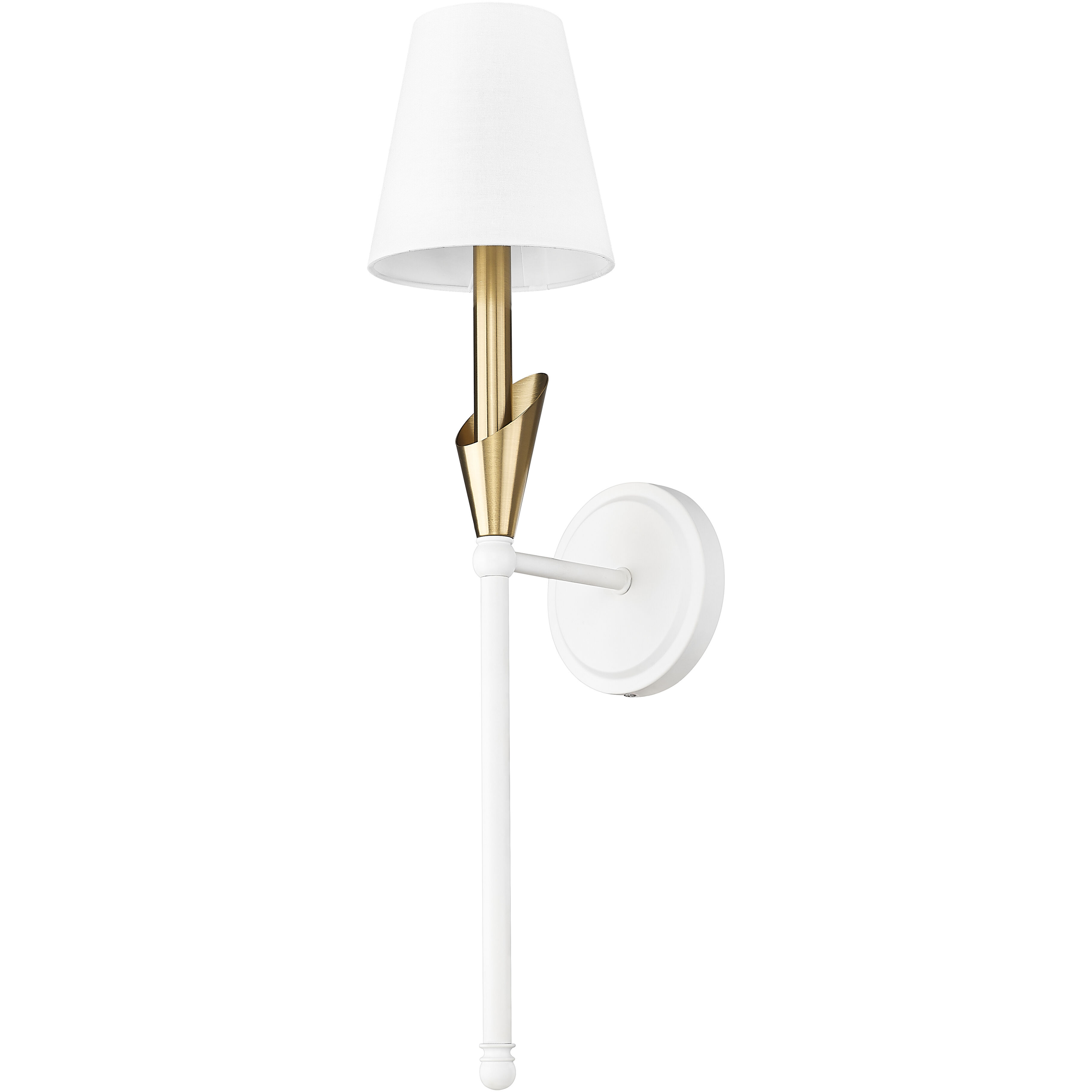 Claudelle Wall Sconce Wall Light in Tundra White and Modern Gold