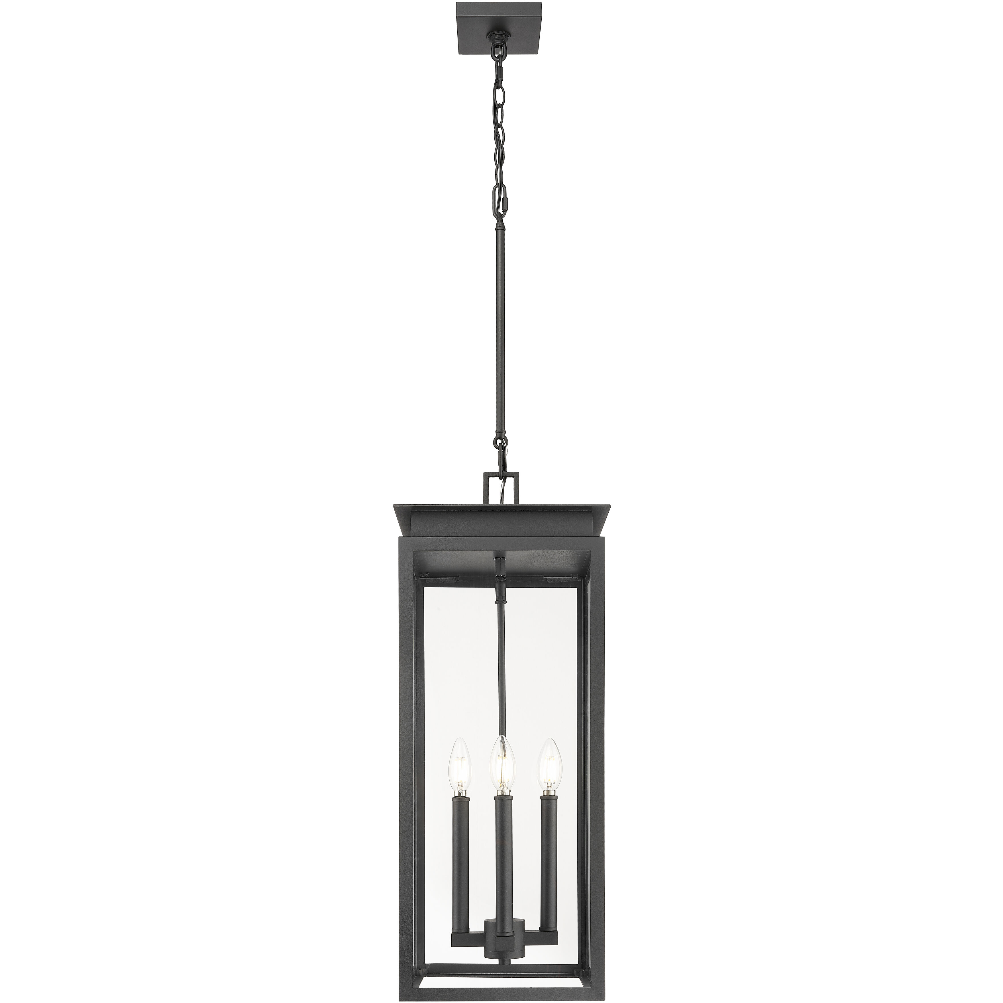 Nova 4 Light 10.5 inch Black Outdoor Chain Mount Ceiling Fixture
