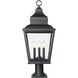 Raphael 3 Light 30 inch Sand Black Outdoor Pier Mounted Fixture in Soft Sand Black