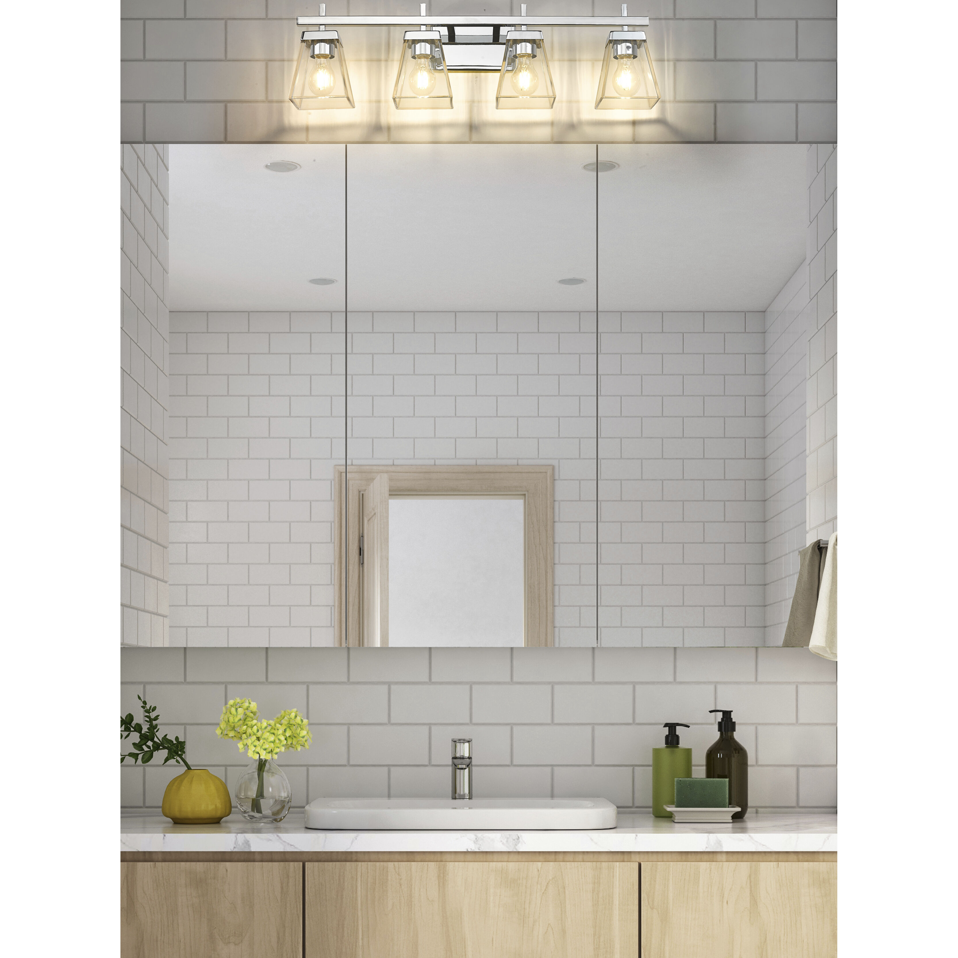 Lauren 4 Light 30.5 inch Chrome Vanity Wall Light