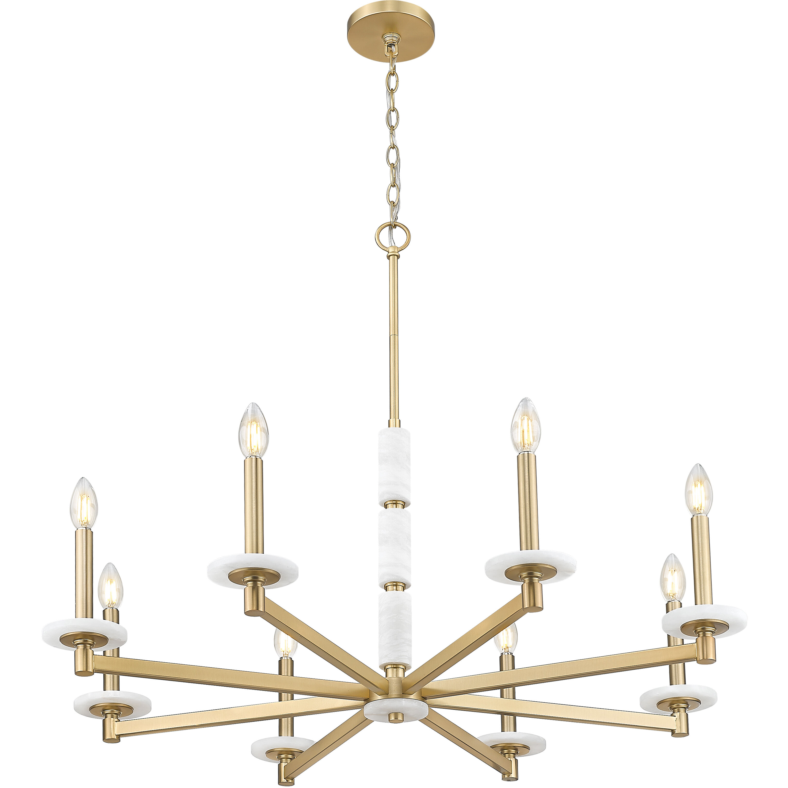 Kaden 8 Light 36.5 inch Modern Gold Chandelier Ceiling Light