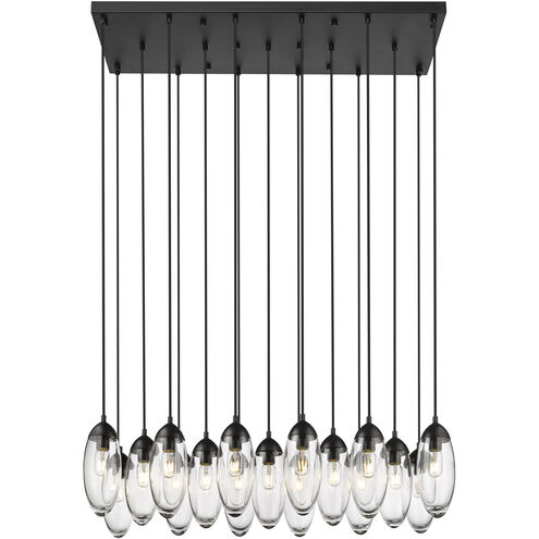 Arden 17 Light 42 inch Matte Black Linear Chandelier Ceiling Light