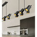 Lumina 9 Light 55 inch Matte Black Linear Chandelier Ceiling Light