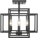Titania 4 Light 14 inch Matte Black Semi Flush Mount Ceiling Light in 7