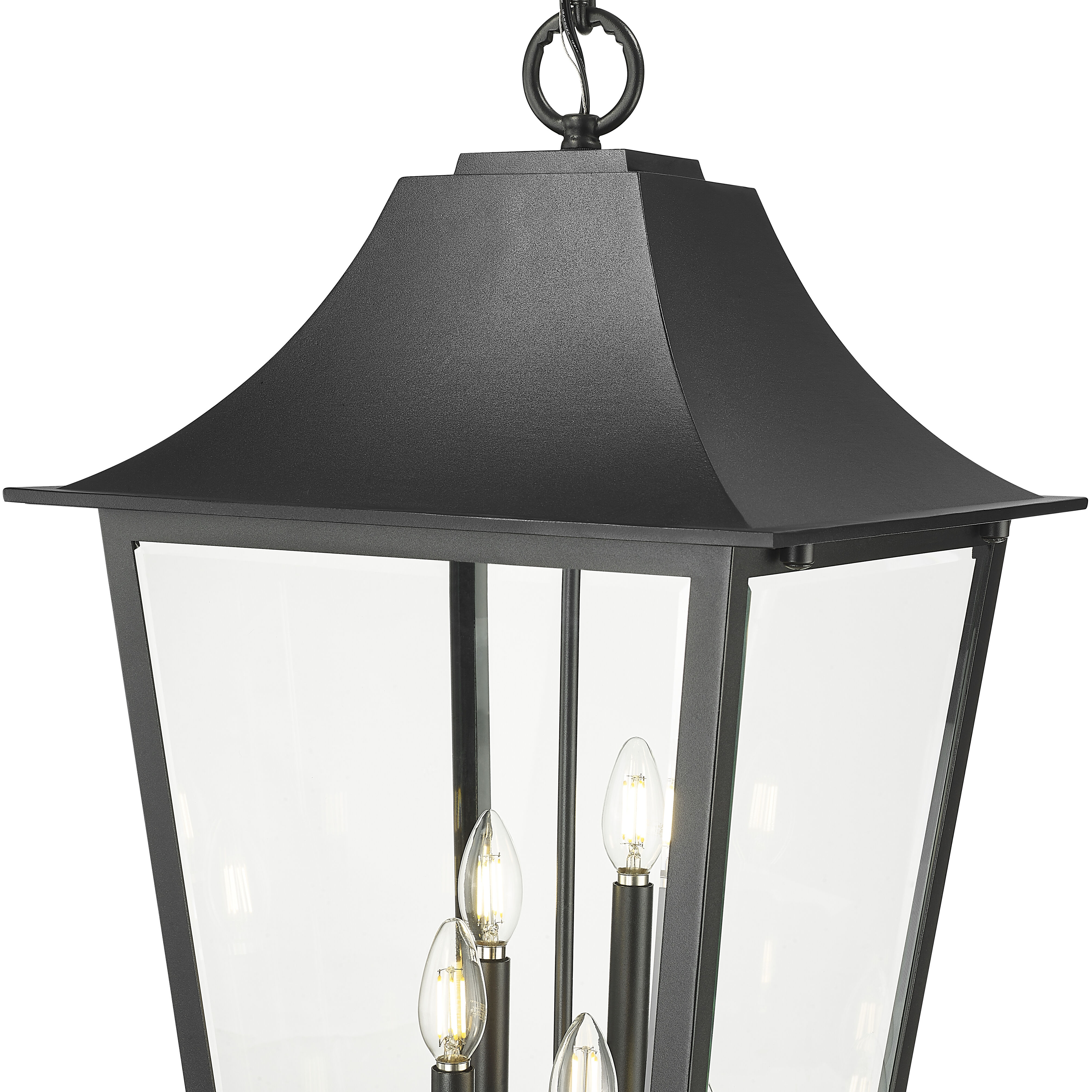 Gannon 5 Light 16 inch Black Outdoor Chain Mount Ceiling Fixture in G9