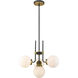 Parsons 4 Light 22 inch Matte Black and Olde Brass Chandelier Ceiling Light