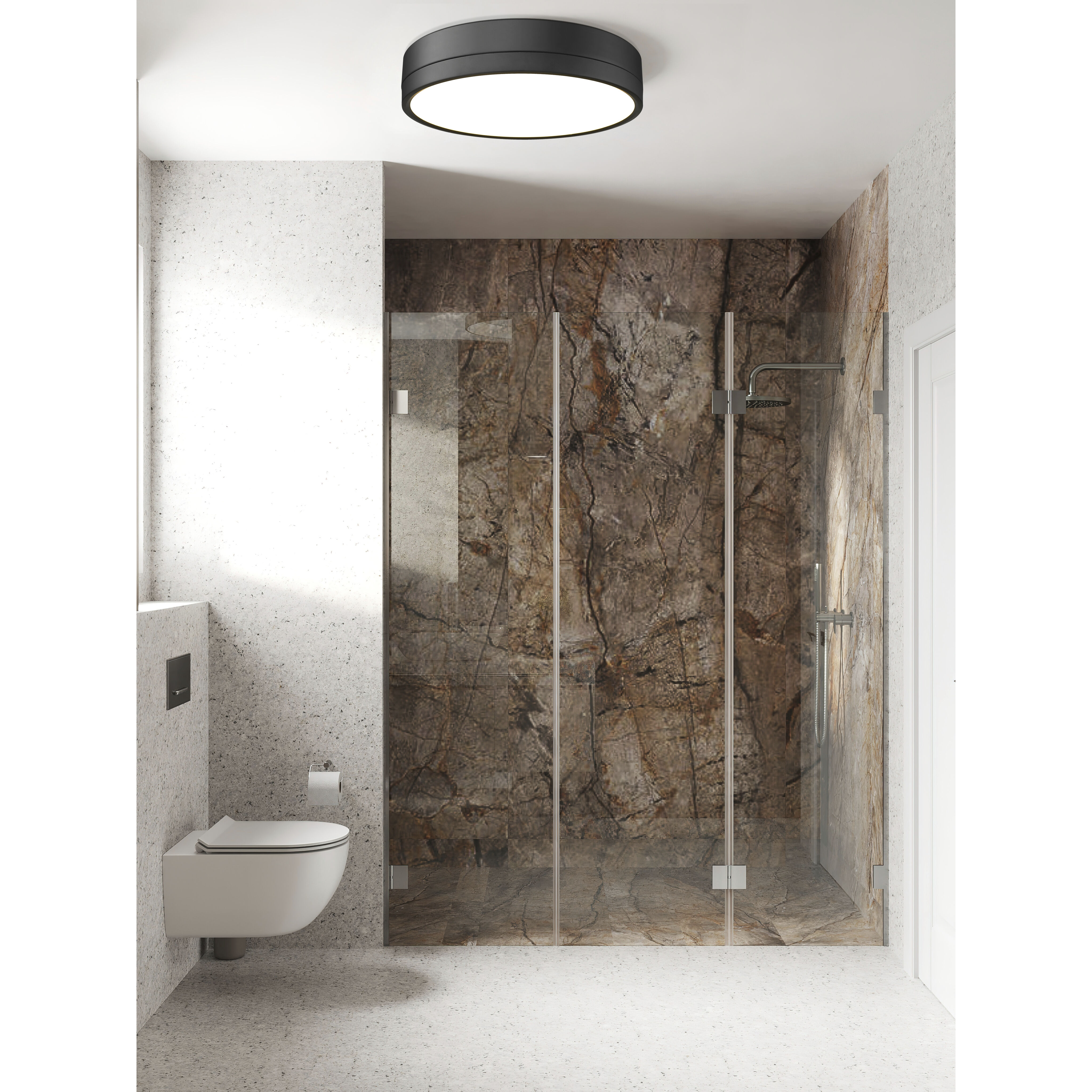 Algar LED 16 inch Matte Black Flush Mount Ceiling Light