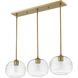 Harmony 3 Light 36 inch Olde Brass Linear Chandelier Ceiling Light