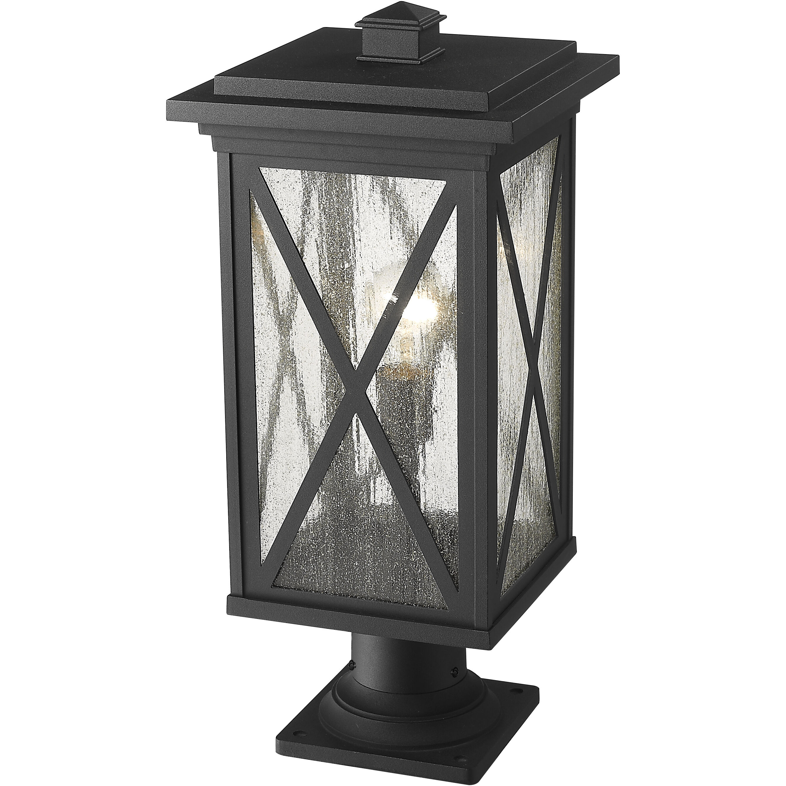 Brookside 1 Light 21.5 inch Black Outdoor Pier Mounted Fixture
