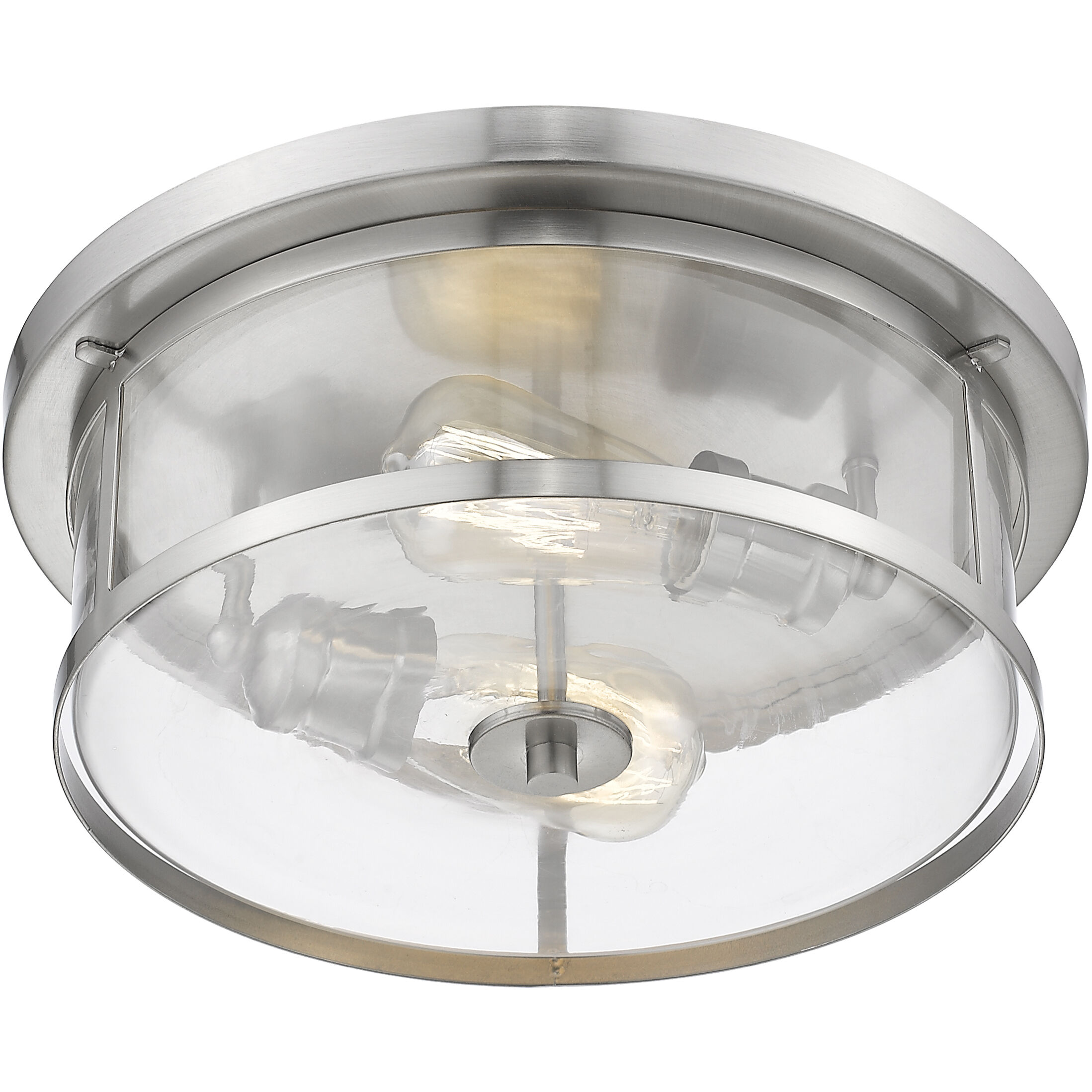 Savannah 2 Light 13.75 inch Brushed Nickel Flush Mount Ceiling Light