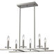 Verona 6 Light 26 inch Brushed Nickel Linear Chandelier Ceiling Light