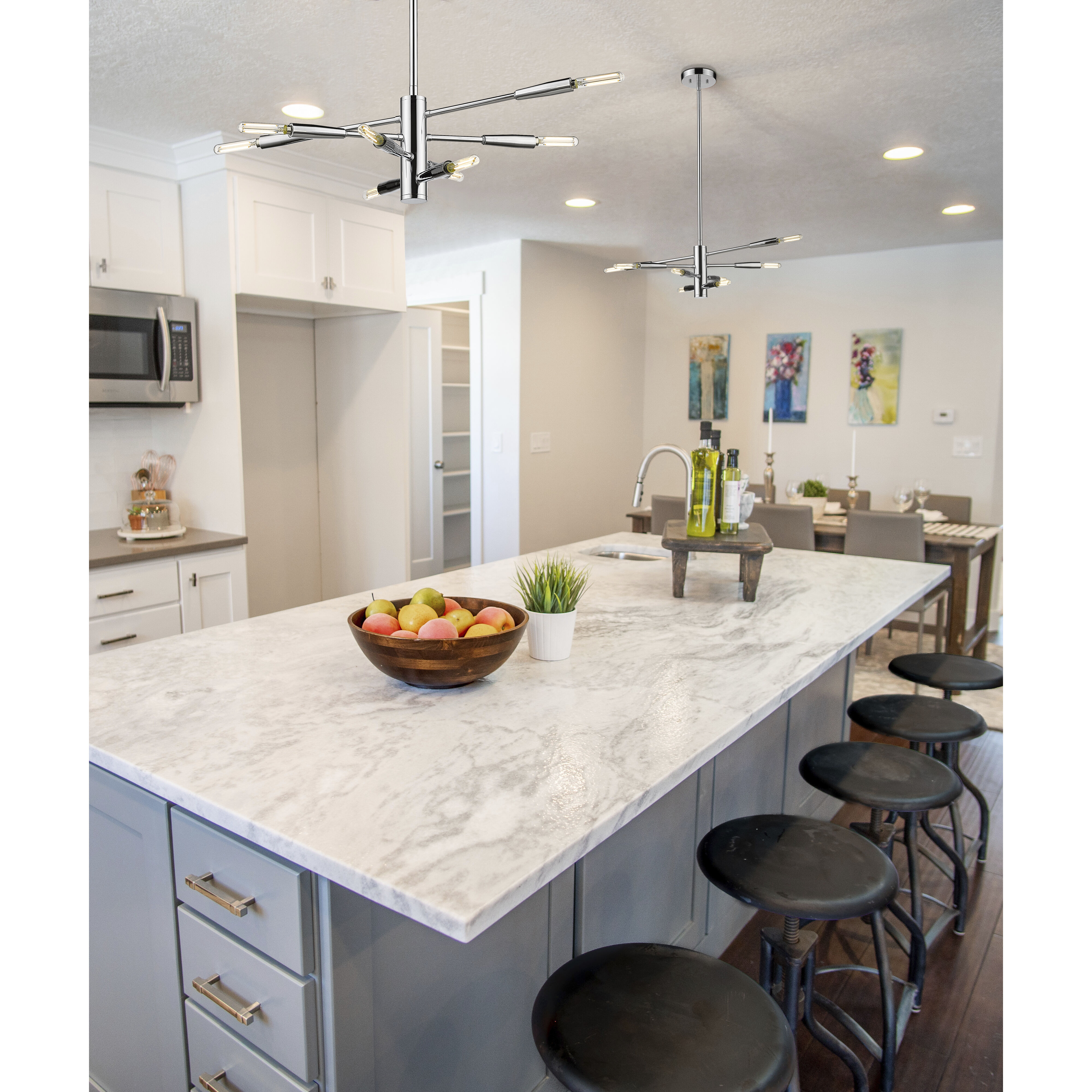 Ascension 8 Light 16 inch Chrome Chandelier Ceiling Light