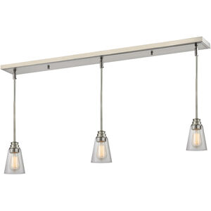 Annora 3 Light 47.5 inch Brushed Nickel Linear Chandelier Ceiling Light in 13.28