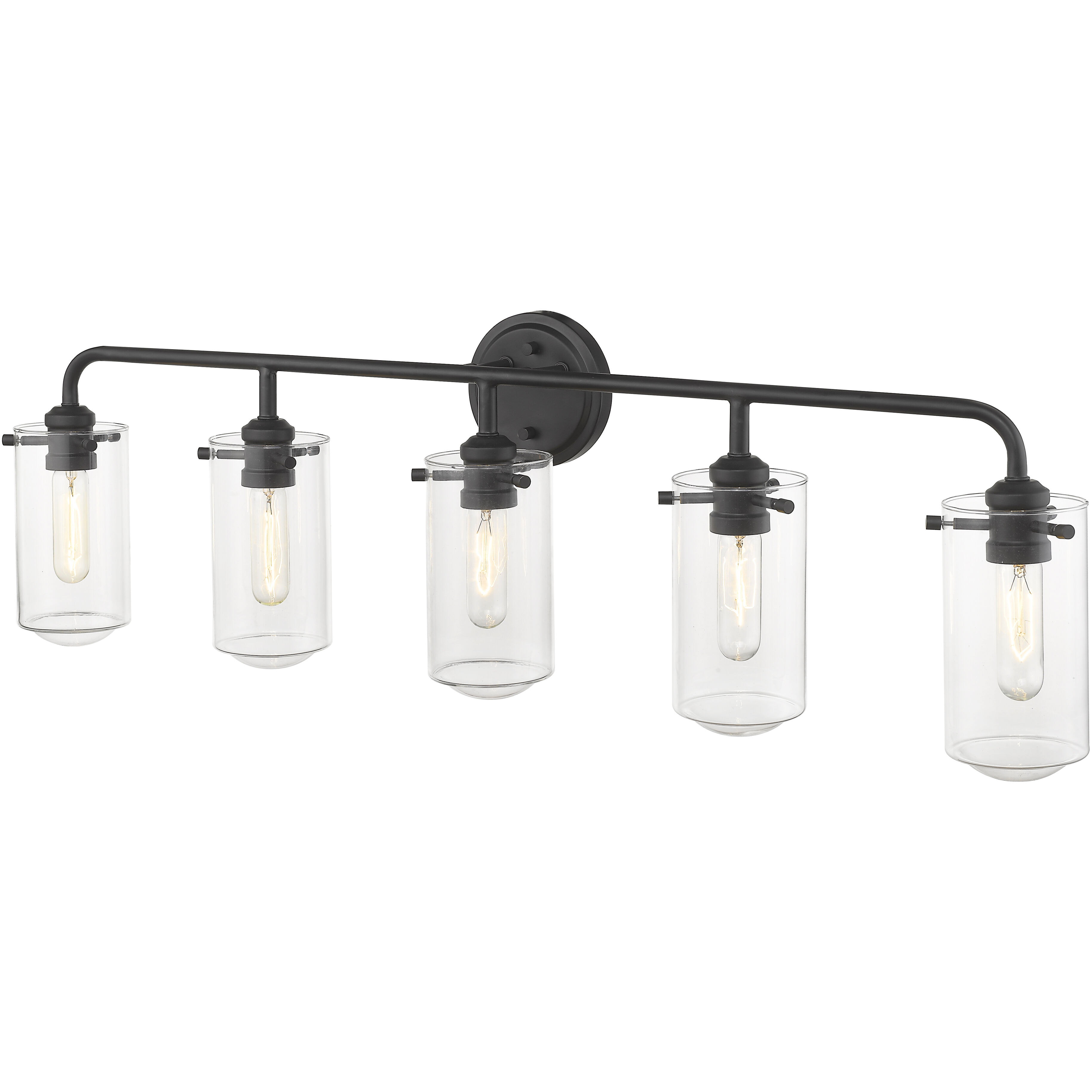 Delaney 5 Light 38 inch Matte Black Vanity Wall Light