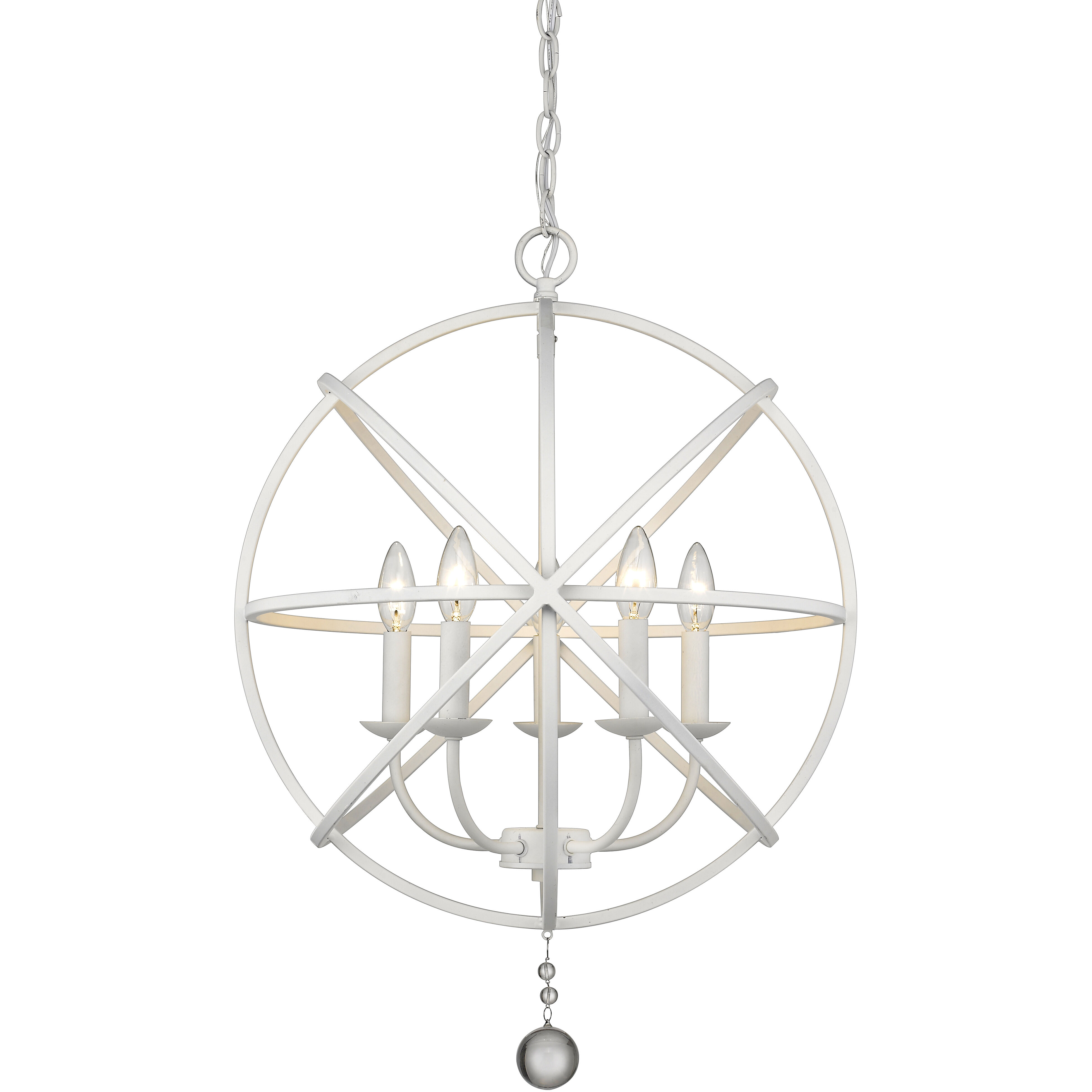 Tull 5 Light 20 inch Matte White Chandelier Ceiling Light